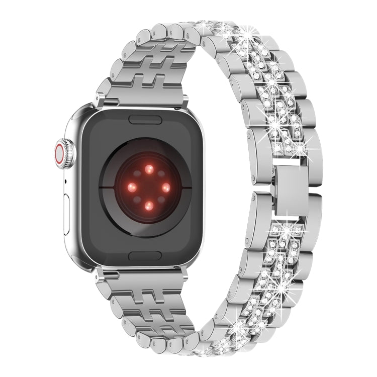 For Apple Watch SE 2023 44mm Bling Diamond Chain Metal Watch Band(Silver) - free shipping - PMc TechLife - Order now!
