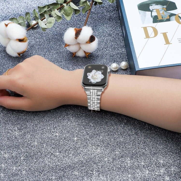 For Apple Watch SE 2023 44mm Bling Diamond Chain Metal Watch Band(Silver) - free shipping - PMc TechLife - Order now!