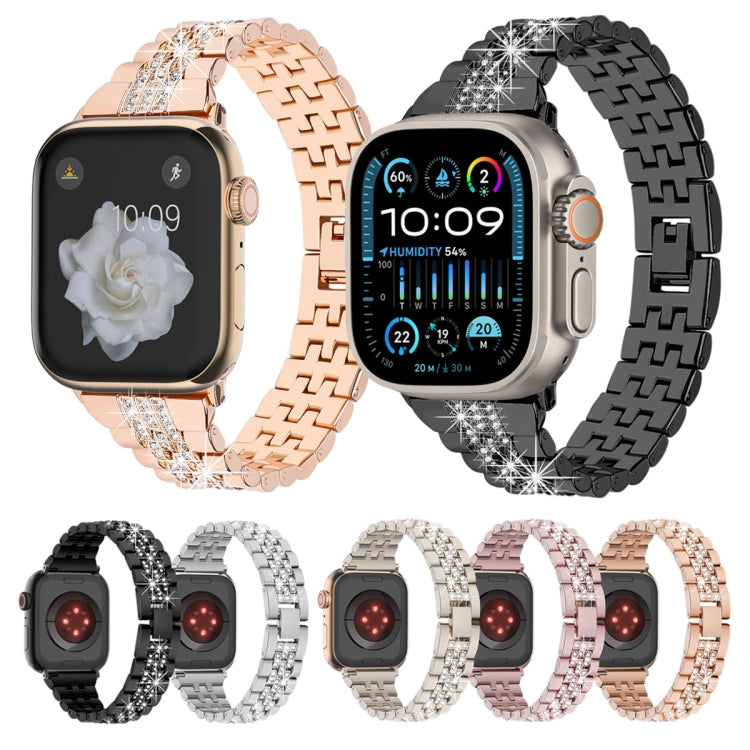 For Apple Watch SE 2023 44mm Bling Diamond Chain Metal Watch Band(Starlight) - free shipping - PMc TechLife - Order now!