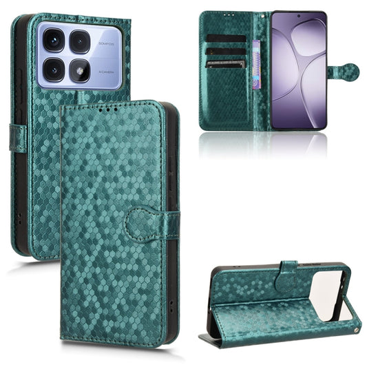 For Redmi K70 Ultra Honeycomb Dot Texture Leather Phone Case(Green) - Xiaomi Cases by PMC Jewellery | Online Shopping South Africa | PMC Jewellery | Buy Now Pay Later Mobicred