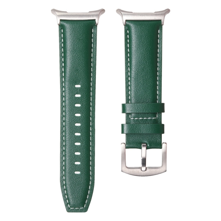 For Samsung Galaxy Watch Ultra 47mm Plain Genuine Leather Watch Band(Green) - Watch Bands by PMC TechLife | Online Shopping South Africa | PMC TechLife | Buy Now Pay Later Mobicred