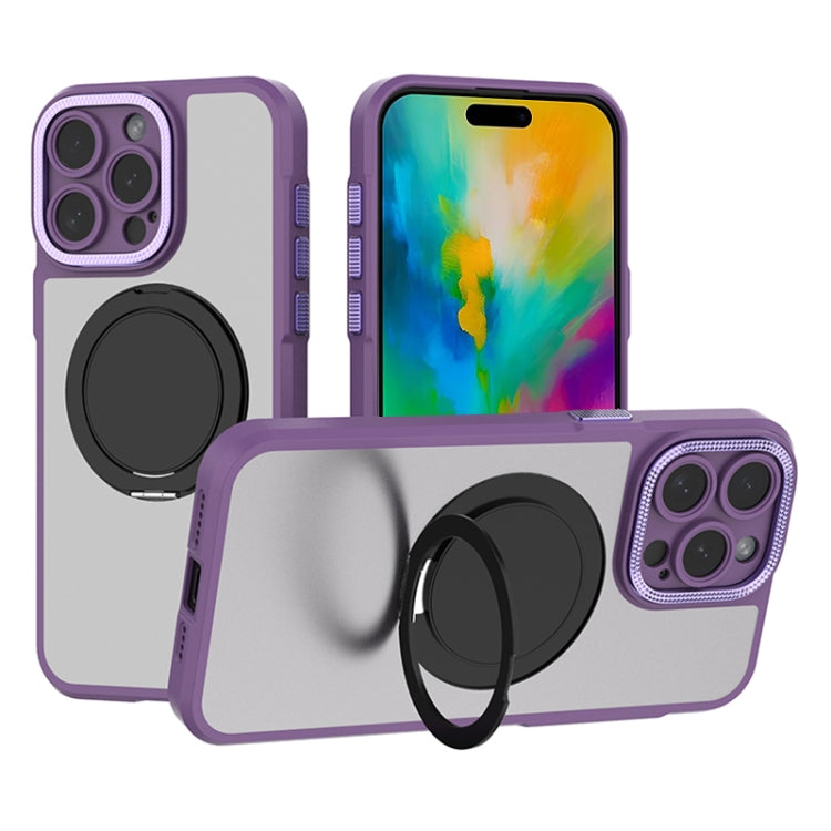 For iPhone 16 Pro Bodyguard Rotating Bracket MagSafe Phone Case(Purple) - iPhone 16 Pro Cases by PMC Jewellery | Online Shopping South Africa | PMC Jewellery | Buy Now Pay Later Mobicred