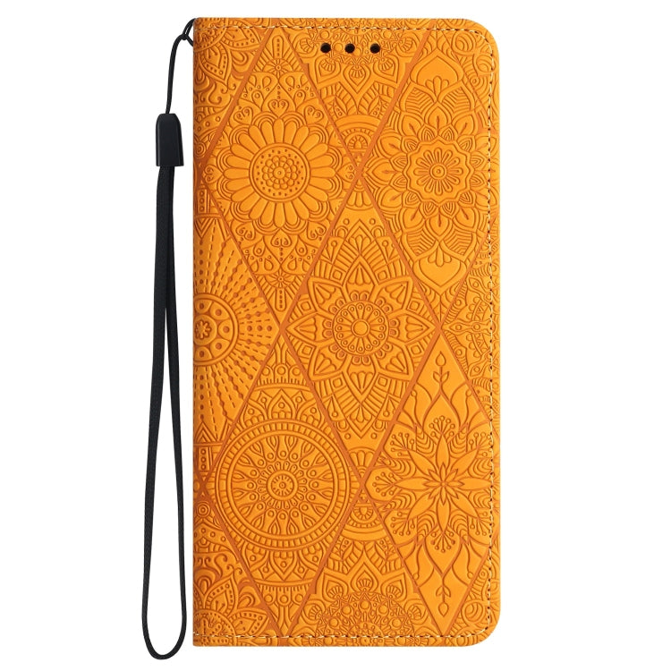 For Google Pixel 9 / 9 Pro Ethnic Embossed Adsorption Leather Phone Case(Yellow) - Google Cases by PMC Jewellery | Online Shopping South Africa | PMC Jewellery | Buy Now Pay Later Mobicred