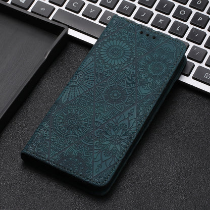 For Google Pixel 9 / 9 Pro Ethnic Embossed Adsorption Leather Phone Case(Blue) - Google Cases by PMC Jewellery | Online Shopping South Africa | PMC Jewellery | Buy Now Pay Later Mobicred