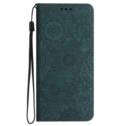 For Google Pixel 9 / 9 Pro Ethnic Embossed Adsorption Leather Phone Case(Blue) - Google Cases by PMC Jewellery | Online Shopping South Africa | PMC Jewellery | Buy Now Pay Later Mobicred