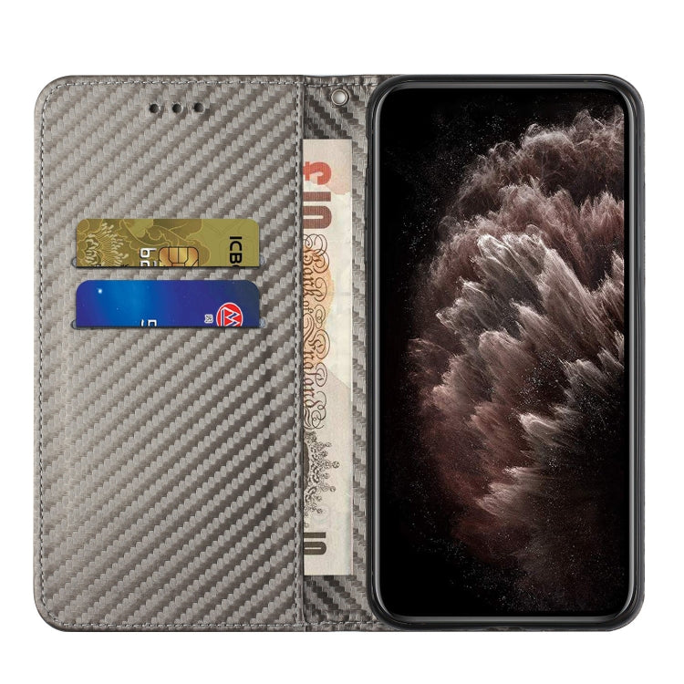 For iPhone 16 Pro Carbon Fiber Texture Magnetic Flip Leather Phone Case(Grey) - iPhone 16 Pro Cases by PMC Jewellery | Online Shopping South Africa | PMC Jewellery | Buy Now Pay Later Mobicred