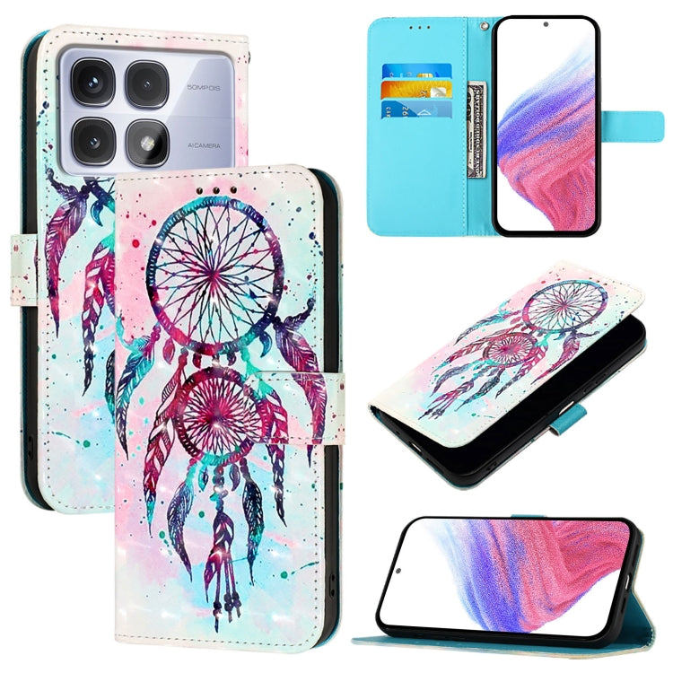 For Redmi K70 Ultra 5G Global 3D Painting Horizontal Flip Leather Phone Case(Color Drop Wind Chimes) - Xiaomi Cases by PMC Jewellery | Online Shopping South Africa | PMC Jewellery | Buy Now Pay Later Mobicred