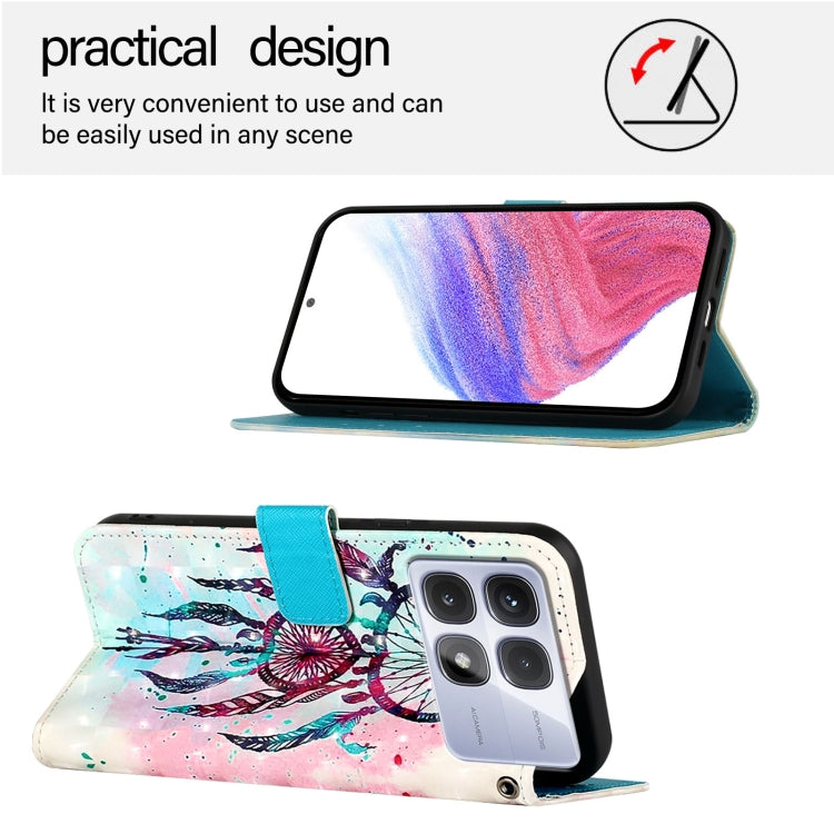 For Redmi K70 Ultra 5G Global 3D Painting Horizontal Flip Leather Phone Case(Color Drop Wind Chimes) - Xiaomi Cases by PMC Jewellery | Online Shopping South Africa | PMC Jewellery | Buy Now Pay Later Mobicred