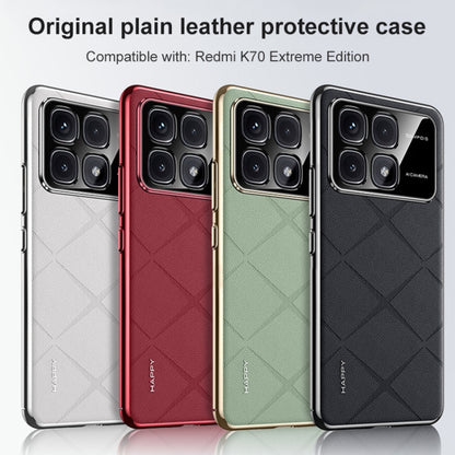 For Redmi K70 Ultra Plain Leather PC Phone Case(Green) - Xiaomi Cases by PMC Jewellery | Online Shopping South Africa | PMC Jewellery | Buy Now Pay Later Mobicred