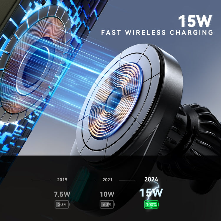 JOYROOM JR-ZS409 Magnetic Car Air Vent Phone Wireless Charging Mount(Black) - free shipping - PMC Jewellery - Order now!