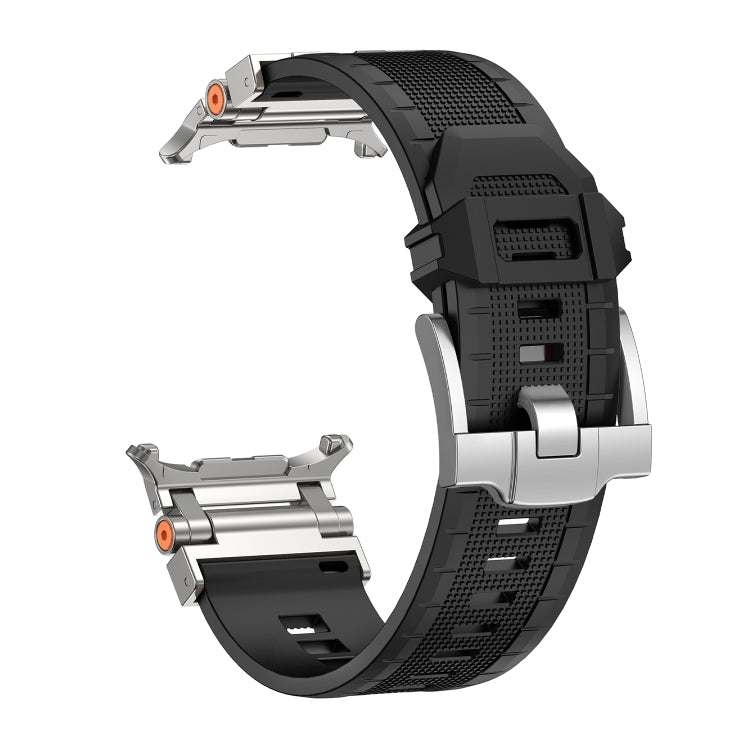 For Samsung Galaxy Watch UItra 47mm Armor TPU Sports Watch Band(Black Silver) - free shipping - PMC TechLife - Order now!
