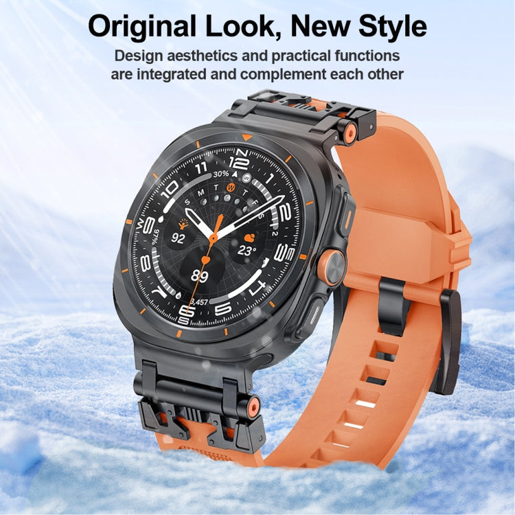 For Samsung Galaxy Watch UItra 47mm Armor TPU Sports Watch Band(Black Silver) - free shipping - PMC TechLife - Order now!