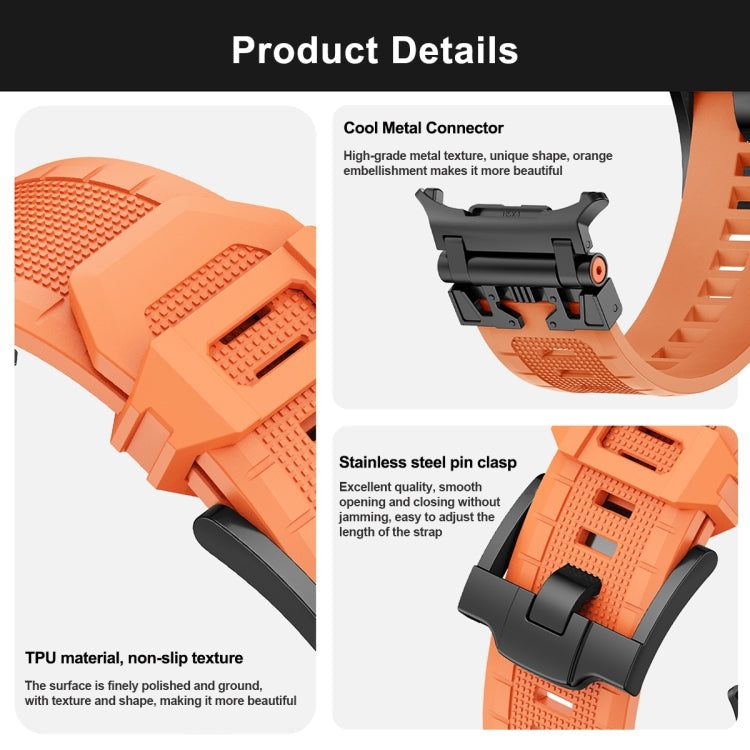 For Samsung Galaxy Watch UItra 47mm Armor TPU Sports Watch Band(Black Silver) - free shipping - PMC TechLife - Order now!
