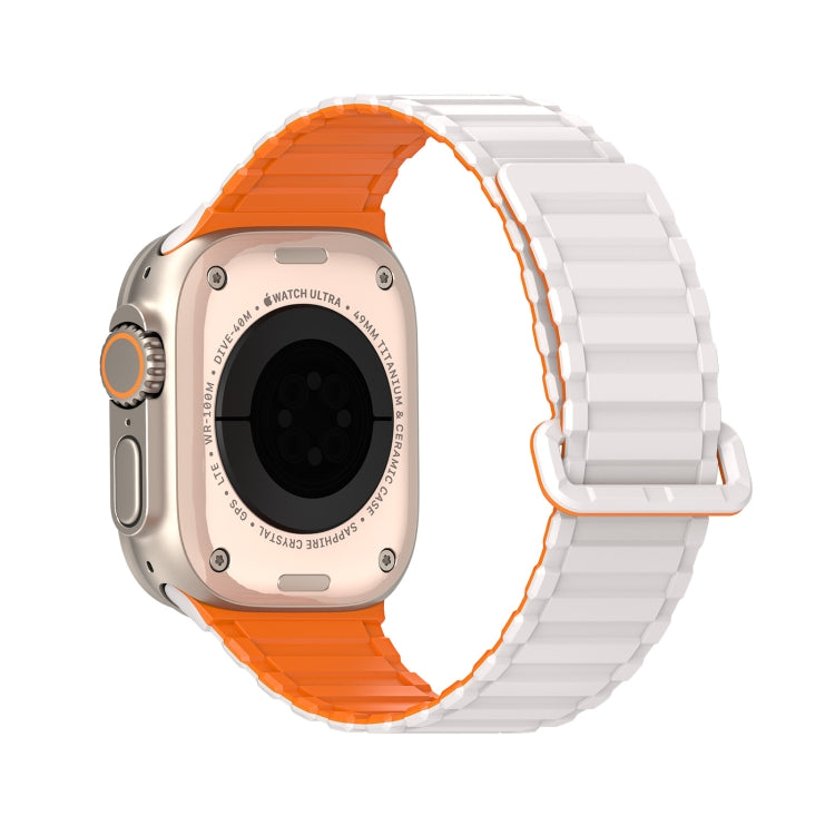 For Apple Watch SE 2022 44mm DUX DUCIS KJ Series Magnetic Buckle Silicone Watch Band(Starlight Orange) - Watch Bands by DUX DUCIS | Online Shopping South Africa | PMC Jewellery | Buy Now Pay Later Mobicred