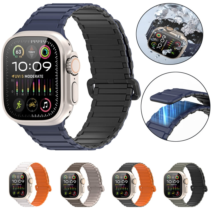 For Apple Watch Series 6 44mm DUX DUCIS KJ Series Magnetic Buckle Silicone Watch Band(Black Orange) - Watch Bands by DUX DUCIS | Online Shopping South Africa | PMC Jewellery | Buy Now Pay Later Mobicred