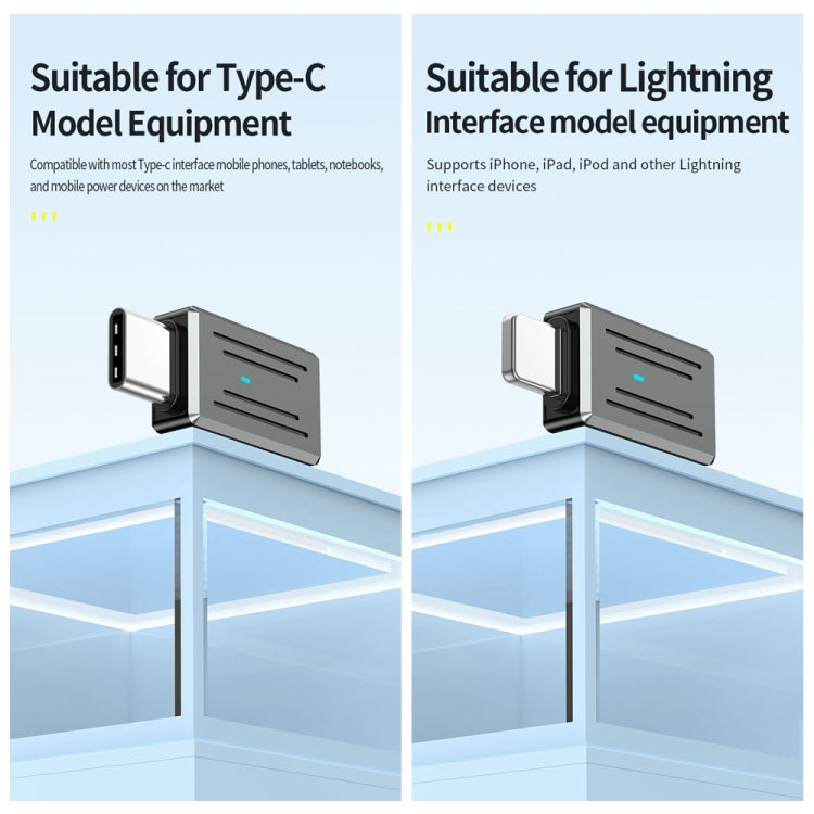 USB-C / Type-C Male to 8 Pin Female Zinc Alloy PD Adapter, Support Fast Charging / Data Transmission(Gun Metal) - Converter & Adapter by PMC Jewellery | Online Shopping South Africa | PMC Jewellery | Buy Now Pay Later Mobicred