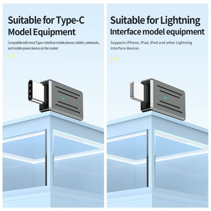 8 Pin Male to USB-C / Type-C Female Zinc Alloy PD Adapter, Support Fast Charging / Data Transmission(Gun Metal) - Converter & Adapter by PMC Jewellery | Online Shopping South Africa | PMC Jewellery | Buy Now Pay Later Mobicred