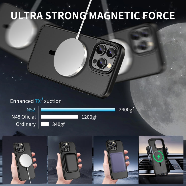 For iPhone 16 Pro Max Skin Feel Frosted MagSafe Magnetic Phone Case(Transparent Black) - iPhone 16 Pro Max Cases by PMC TechLife | Online Shopping South Africa | PMC TechLife | Buy Now Pay Later Mobicred