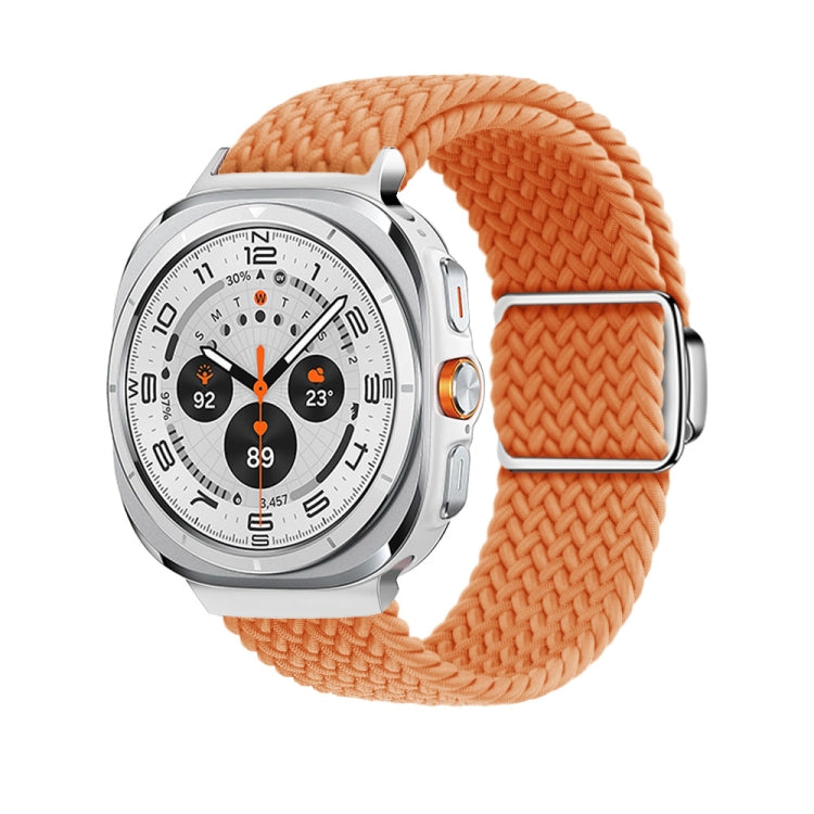 For Samsung Galaxy Watch Ultra 47mm Nylon Loop Magnetic Buckle Watch Band(Orange) - Watch Bands by PMC Jewellery | Online Shopping South Africa | PMC Jewellery | Buy Now Pay Later Mobicred