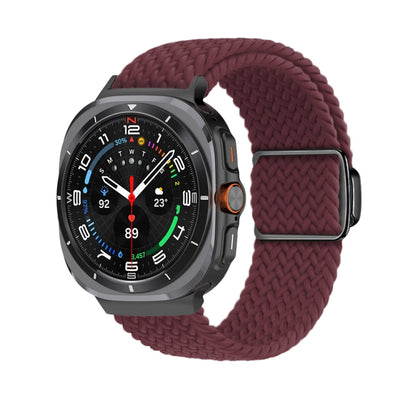 For Samsung Galaxy Watch Ultra 47mm Nylon Loop Magnetic Buckle Watch Band(Wine Red) - Watch Bands by PMC Jewellery | Online Shopping South Africa | PMC Jewellery | Buy Now Pay Later Mobicred