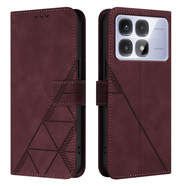 For Redmi K70 Ultra 5G Global Crossbody 3D Embossed Flip Leather Phone Case(Wine Red) - Xiaomi Cases by PMC Jewellery | Online Shopping South Africa | PMC Jewellery | Buy Now Pay Later Mobicred