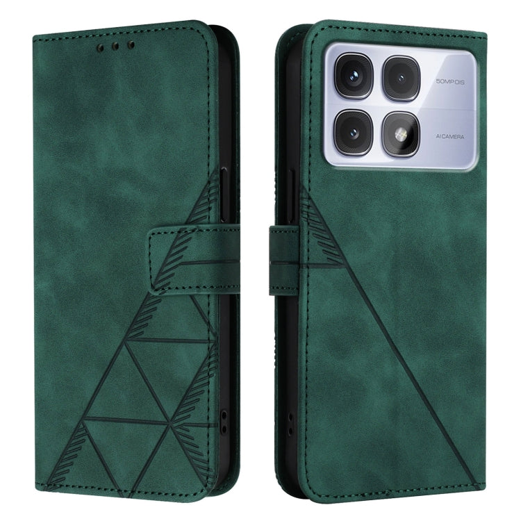 For Redmi K70 Ultra 5G Global Crossbody 3D Embossed Flip Leather Phone Case(Green) - Xiaomi Cases by PMC Jewellery | Online Shopping South Africa | PMC Jewellery | Buy Now Pay Later Mobicred