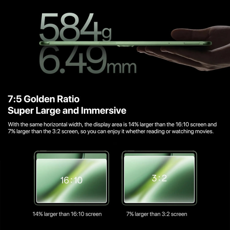 OnePlus Pad Pro 12.1 inch Tablet PC, 8GB+256GB, ColorOS 14.1 Qualcomm Snapdragon 8 Gen3 Octa Core(Green) - free shipping - PMc TechLife - Order now!
