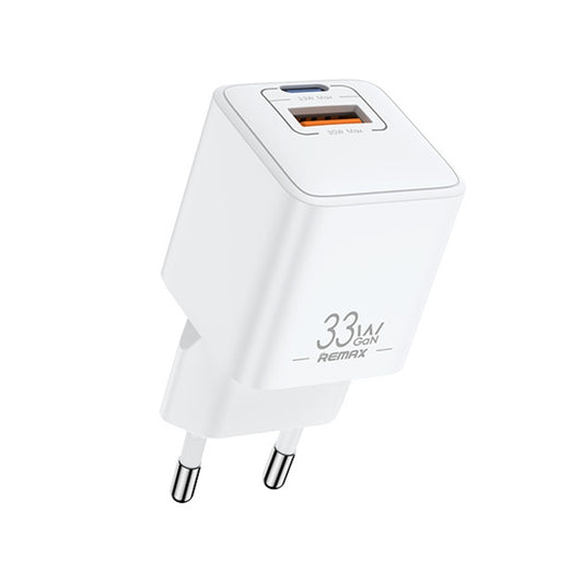 REMAX RP-U26 33W USB+USB-C / Type-C GaN Fast Charging Charger, Specification:EU Plug(White) - USB Charger by REMAX | Online Shopping South Africa | PMC Jewellery | Buy Now Pay Later Mobicred