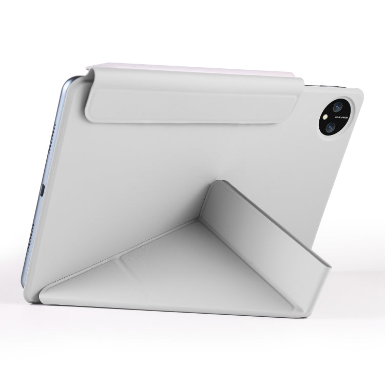 For Honor MagicPad 2 12.3 Fixed Buckle Magnetic Deformation Leather Tablet Case(Grey) - Honor by PMC TechLife | Online Shopping South Africa | PMC TechLife | Buy Now Pay Later Mobicred