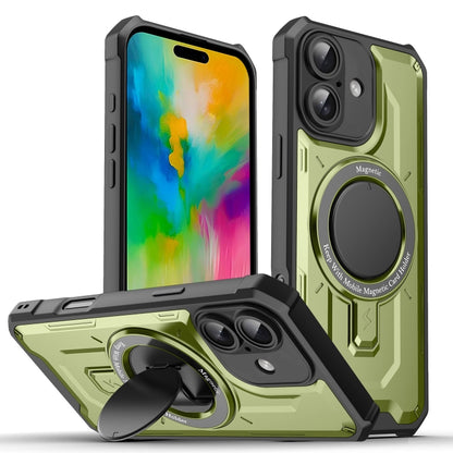 For iPhone 16 Invisible Bracket MagSafe Magnetic Phone Case(Green) - iPhone 16 Cases by PMC Jewellery | Online Shopping South Africa | PMC Jewellery | Buy Now Pay Later Mobicred