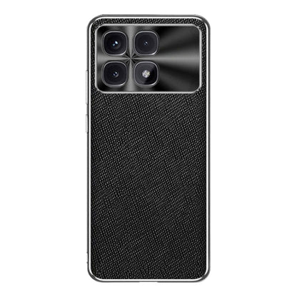 For Redmi K70 Ultra Silver Edge Cross Texture PU Leather Phone Case(Black) - Xiaomi Cases by PMC Jewellery | Online Shopping South Africa | PMC Jewellery | Buy Now Pay Later Mobicred