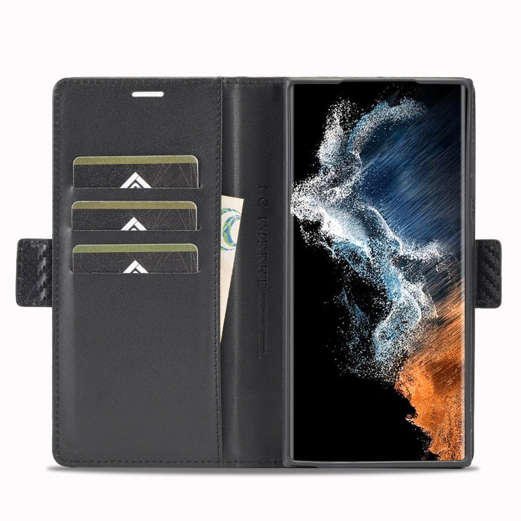 For Samsung Galaxy S25 Ultra 5G LC.IMEEKE Carbon Fiber Leather Phone Case(Horizontal Black) - Galaxy S25 Ultra 5G Cases by LC.IMEEKE | Online Shopping South Africa | PMC Jewellery | Buy Now Pay Later Mobicred