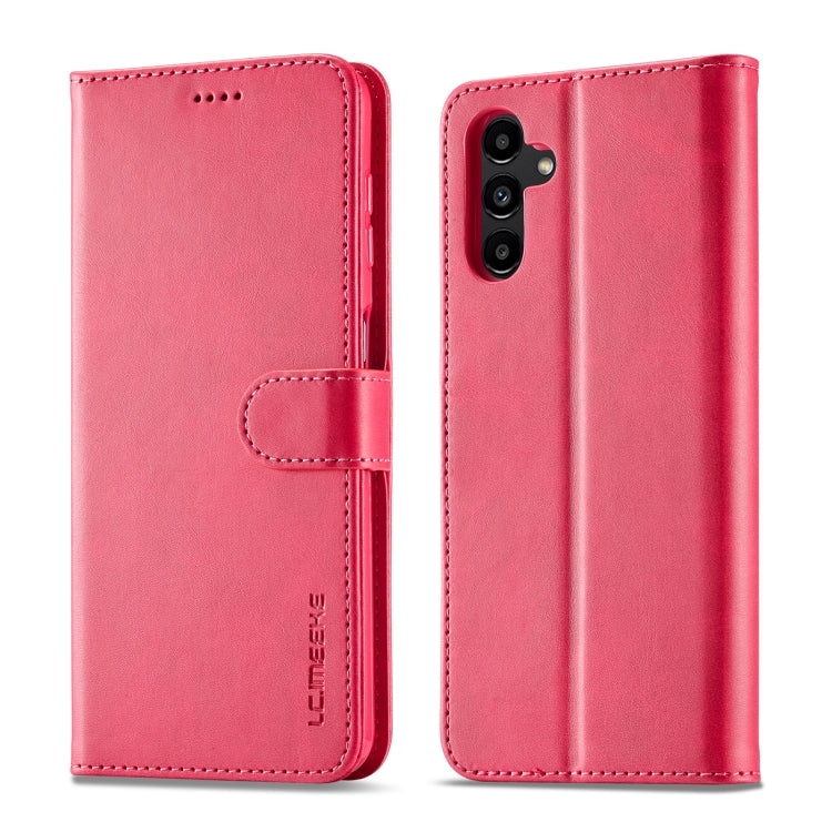 For Samsung Galaxy S24 FE 5G LC.IMEEKE Calf Texture Leather Phone Case(Red) - Galaxy S24 FE 5G Cases by LC.IMEEKE | Online Shopping South Africa | PMC Jewellery | Buy Now Pay Later Mobicred