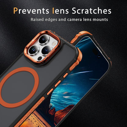 For iPhone 16 Pro Max Rainbow Series Skin Feel MagSafe Lens Holder Phone Case(Orange) - iPhone 16 Pro Max Cases by PMC Jewellery | Online Shopping South Africa | PMC Jewellery | Buy Now Pay Later Mobicred