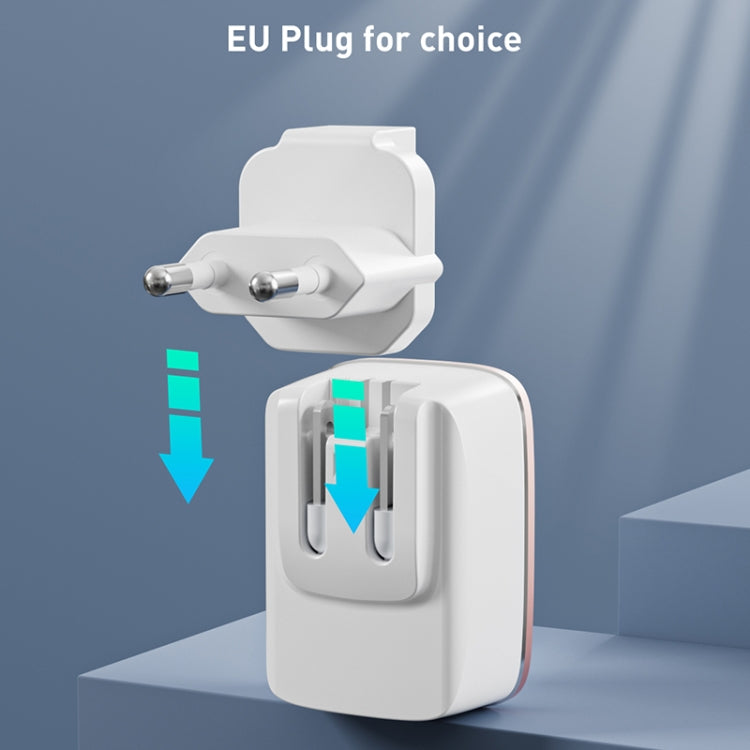 LDNIO A1204Q QC3.0 18W USB Fast Charger with 1m USB to USB-C / Type-C Cable, Plug Type:UK Plug(White Gold) - USB Charger by LDNIO | Online Shopping South Africa | PMC TechLife | Buy Now Pay Later Mobicred