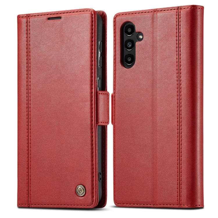 For Samsung Galaxy S24 FE 5G LC.IMEEKE Skin-friendly Card Slots Leather Phone Case(Red) - Galaxy S24 FE 5G Cases by LC.IMEEKE | Online Shopping South Africa | PMC Jewellery | Buy Now Pay Later Mobicred