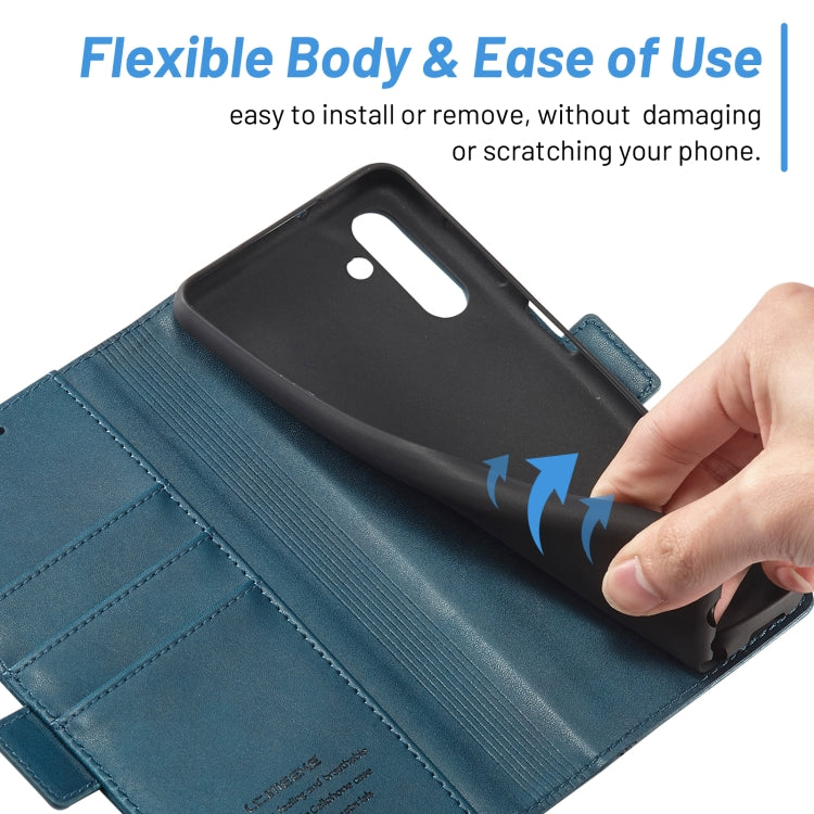 For Samsung Galaxy S24 FE 5G LC.IMEEKE Skin-friendly Card Slots Leather Phone Case(Blue) - Galaxy S24 FE 5G Cases by LC.IMEEKE | Online Shopping South Africa | PMC Jewellery | Buy Now Pay Later Mobicred