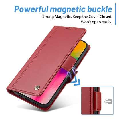 For iPhone 16 Pro Max LC.IMEEKE Skin-friendly Card Slots Leather Phone Case(Red) - iPhone 16 Pro Max Cases by LC.IMEEKE | Online Shopping South Africa | PMC Jewellery | Buy Now Pay Later Mobicred