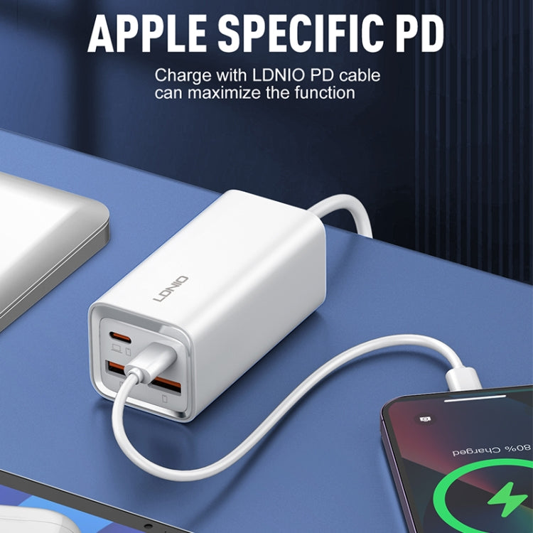 LDNIO A4610C PD65W Dual USB-C / Type-C + Dual USB Fast Charger, Cable Length: 1.5m, Plug Type:EU Plug��(White) - USB Charger by LDNIO | Online Shopping South Africa | PMC TechLife | Buy Now Pay Later Mobicred
