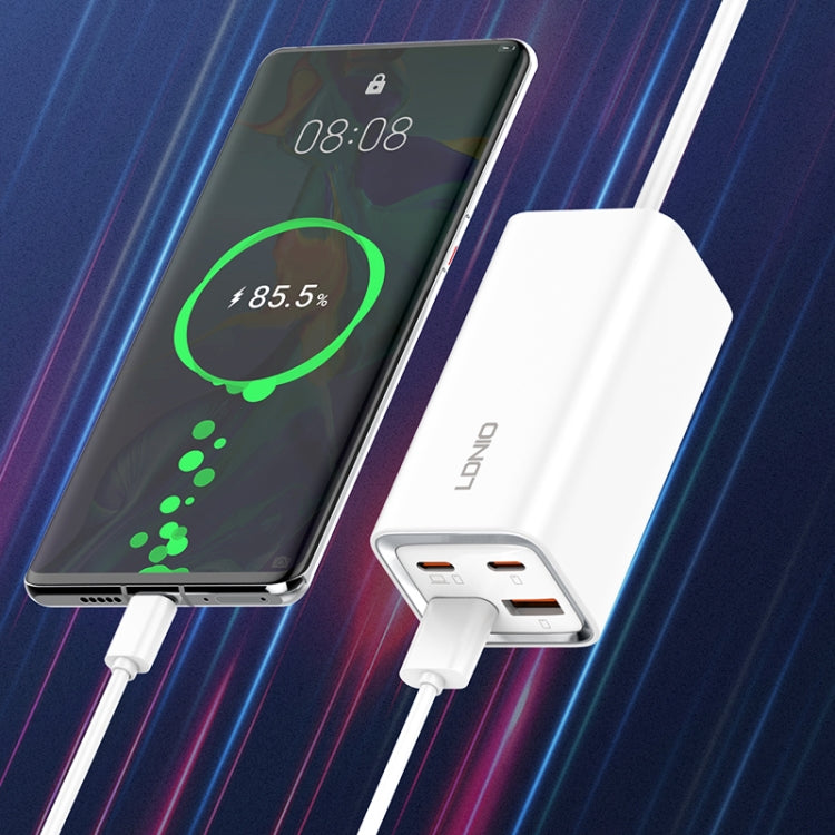 LDNIO A4610C PD65W Dual USB-C / Type-C + Dual USB Fast Charger, Cable Length: 1.5m, Plug Type:EU Plug��(White) - USB Charger by LDNIO | Online Shopping South Africa | PMC TechLife | Buy Now Pay Later Mobicred