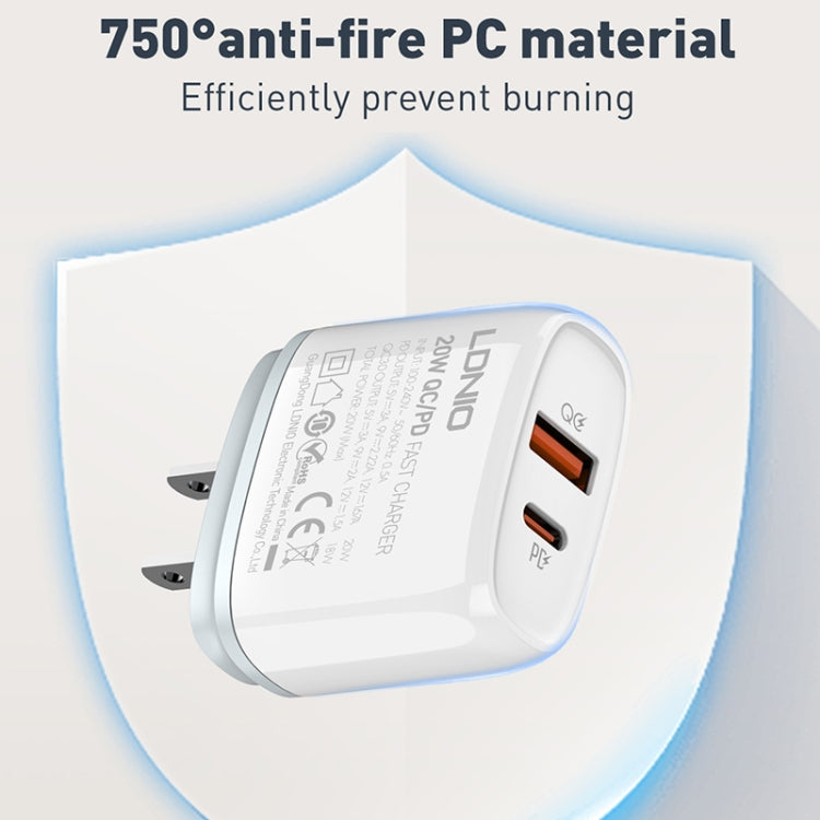 LDNIO Q229 QC3.0 / PD20W USB + Type-C Fast Charger with 1m USB to Micro USB Cable, Plug Type:UK Plug(White) - free shipping - PMC TechLife - Order now!