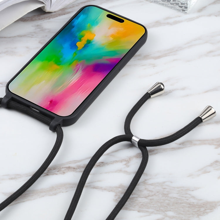 For iPhone 16 Pro Max Candy Colors TPU Protective Phone Case with Lanyard(Black) - iPhone 16 Pro Max Cases by PMC Jewellery | Online Shopping South Africa | PMC Jewellery | Buy Now Pay Later Mobicred