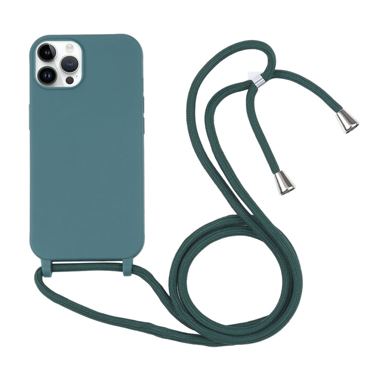 For iPhone 16 Pro Candy Colors TPU Protective Phone Case with Lanyard (Dark Green) - iPhone 16 Pro Cases by PMC Jewellery | Online Shopping South Africa | PMC Jewellery | Buy Now Pay Later Mobicred