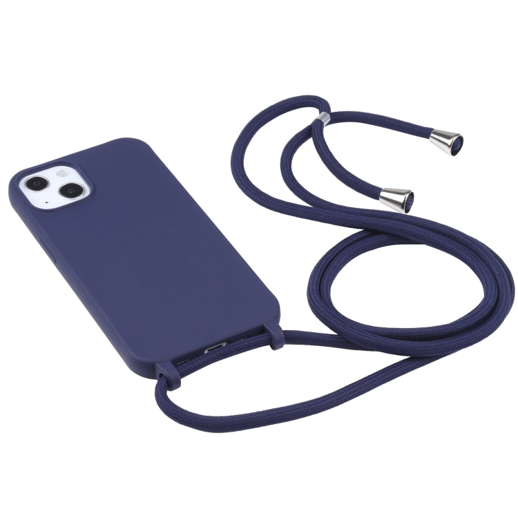 For iPhone 16 Pro Candy Colors TPU Protective Phone Case with Lanyard (Dark Blue) - iPhone 16 Pro Cases by PMC Jewellery | Online Shopping South Africa | PMC Jewellery | Buy Now Pay Later Mobicred