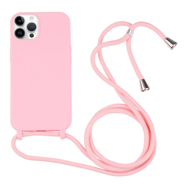 For iPhone 16 Pro Candy Colors TPU Protective Phone Case with Lanyard (Pink) - iPhone 16 Pro Cases by PMC Jewellery | Online Shopping South Africa | PMC Jewellery | Buy Now Pay Later Mobicred