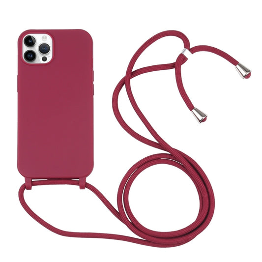 For iPhone 16 Pro Candy Colors TPU Protective Phone Case with Lanyard (Red) - iPhone 16 Pro Cases by PMC Jewellery | Online Shopping South Africa | PMC Jewellery | Buy Now Pay Later Mobicred