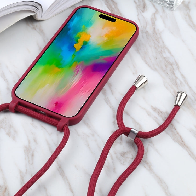 For iPhone 16 Plus Candy Colors TPU Protective Phone Case with Lanyard(Red) - iPhone 16 Plus Cases by PMC Jewellery | Online Shopping South Africa | PMC Jewellery | Buy Now Pay Later Mobicred