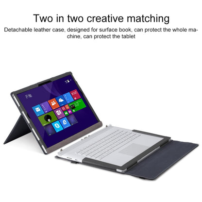 For Microsoft Surface Book 3 / 2 / 1 13.5 inch PU Leather Laptop Protective Case with Screen Stand(Black) - 13.3 inch by PMC Jewellery | Online Shopping South Africa | PMC Jewellery | Buy Now Pay Later Mobicred