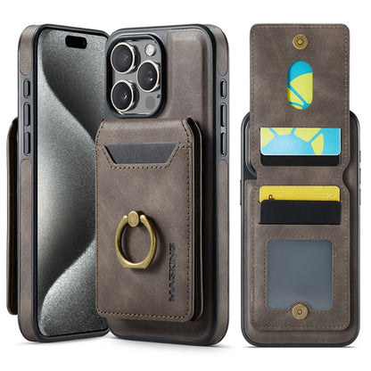 For iPhone 15 Pro Max DG.MING K1 MagSafe Detachable Wallet RFID Back Cover Phone Case(Coffee) - iPhone 15 Pro Max Cases by DG.MING | Online Shopping South Africa | PMC Jewellery | Buy Now Pay Later Mobicred