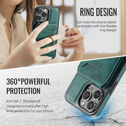 For iPhone 15 Pro DG.MING K1 MagSafe Detachable Wallet RFID Back Cover Phone Case(Green) - iPhone 15 Pro Cases by DG.MING | Online Shopping South Africa | PMC Jewellery | Buy Now Pay Later Mobicred